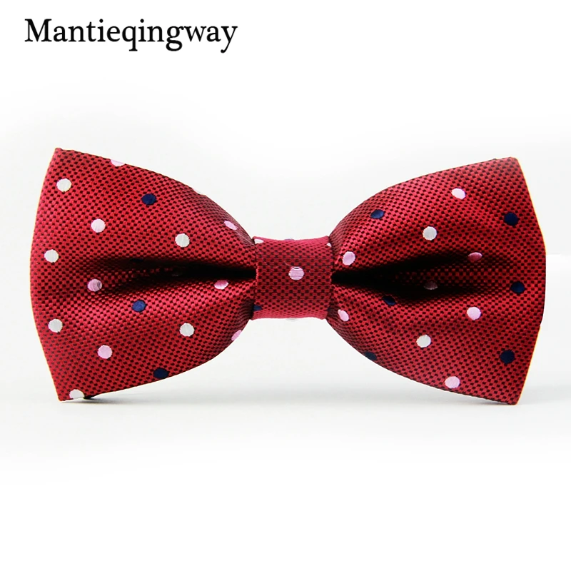 Mantieqingway Одноцветный & Dot галстук бабочка Свадебный геометрический Noeud Papillon