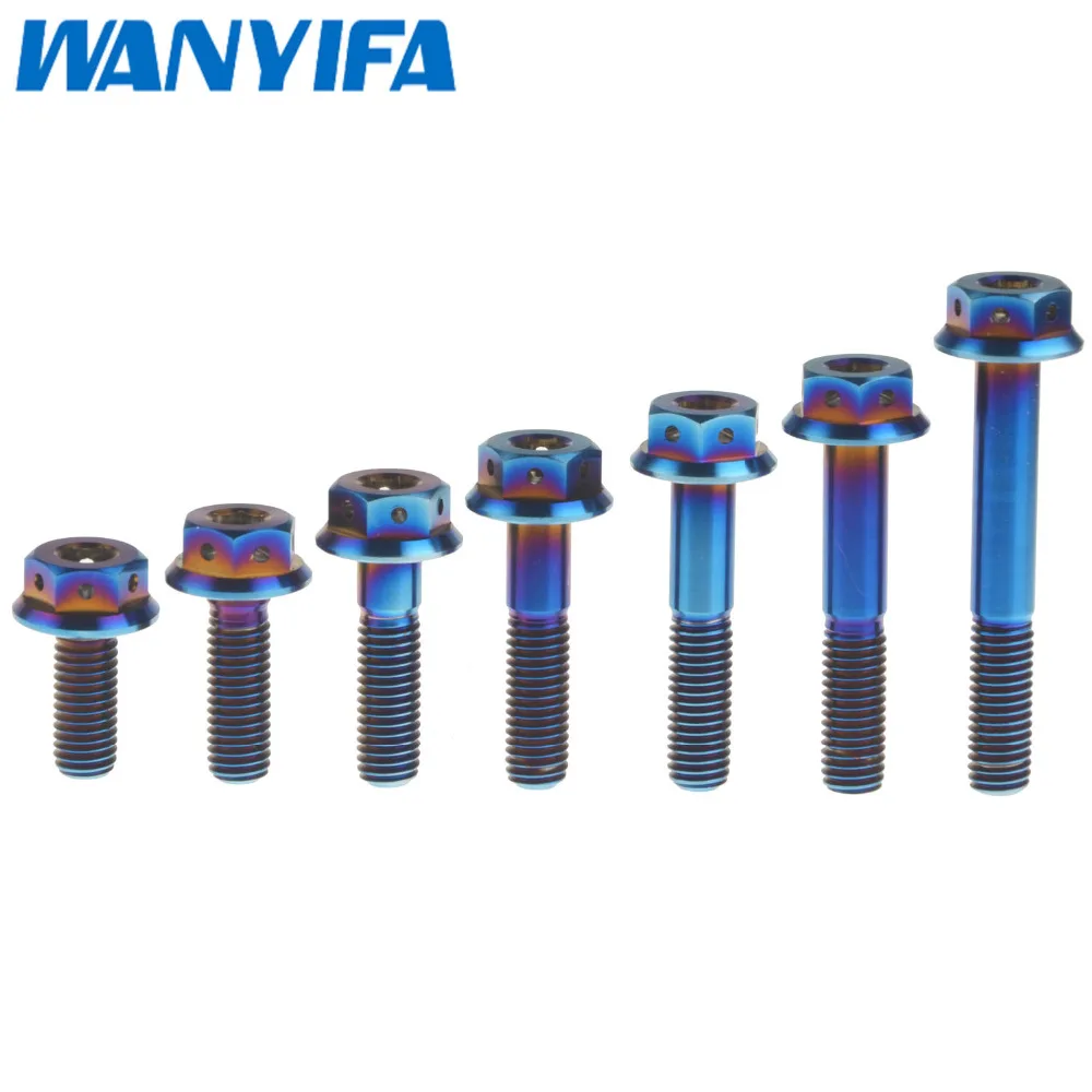 Wanyifa Титан m10 x 20 25 30 35 40 45 55 мм hex С Шестигранной Головкой Фланец Болт для Honda Suzuki yamaha