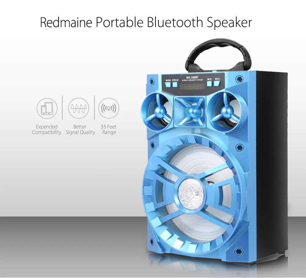 Mesuvida 15 Вт MS-188BT Многофункциональный беспроводной Bluetooth динамик большой Привод бас красочная подсветка fm-радио музыкальный плеер