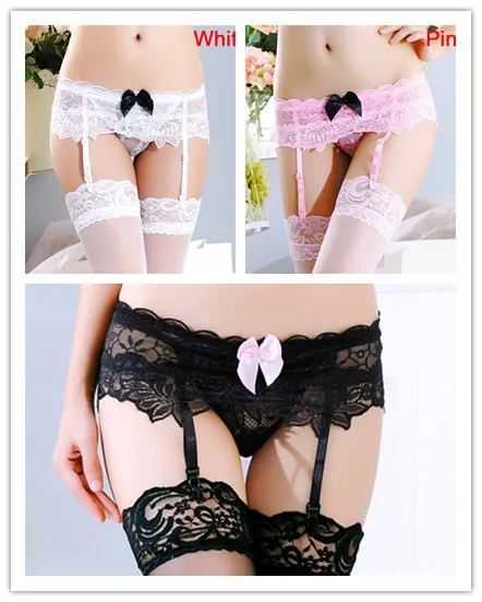 Sexy Garter Belt Stocking Women Sex Stockings Sheer Net Bow Lace Top Over Knee Erotic Lingerie Pantyhose 3 Colours |