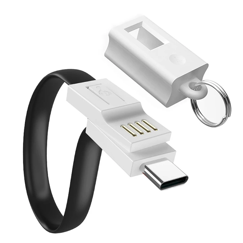

Mini Keychain USB Cable For Huawei Samsung Type C Micro usb Charge Cord Power bank Accessory Portable Charging Data Short Wire