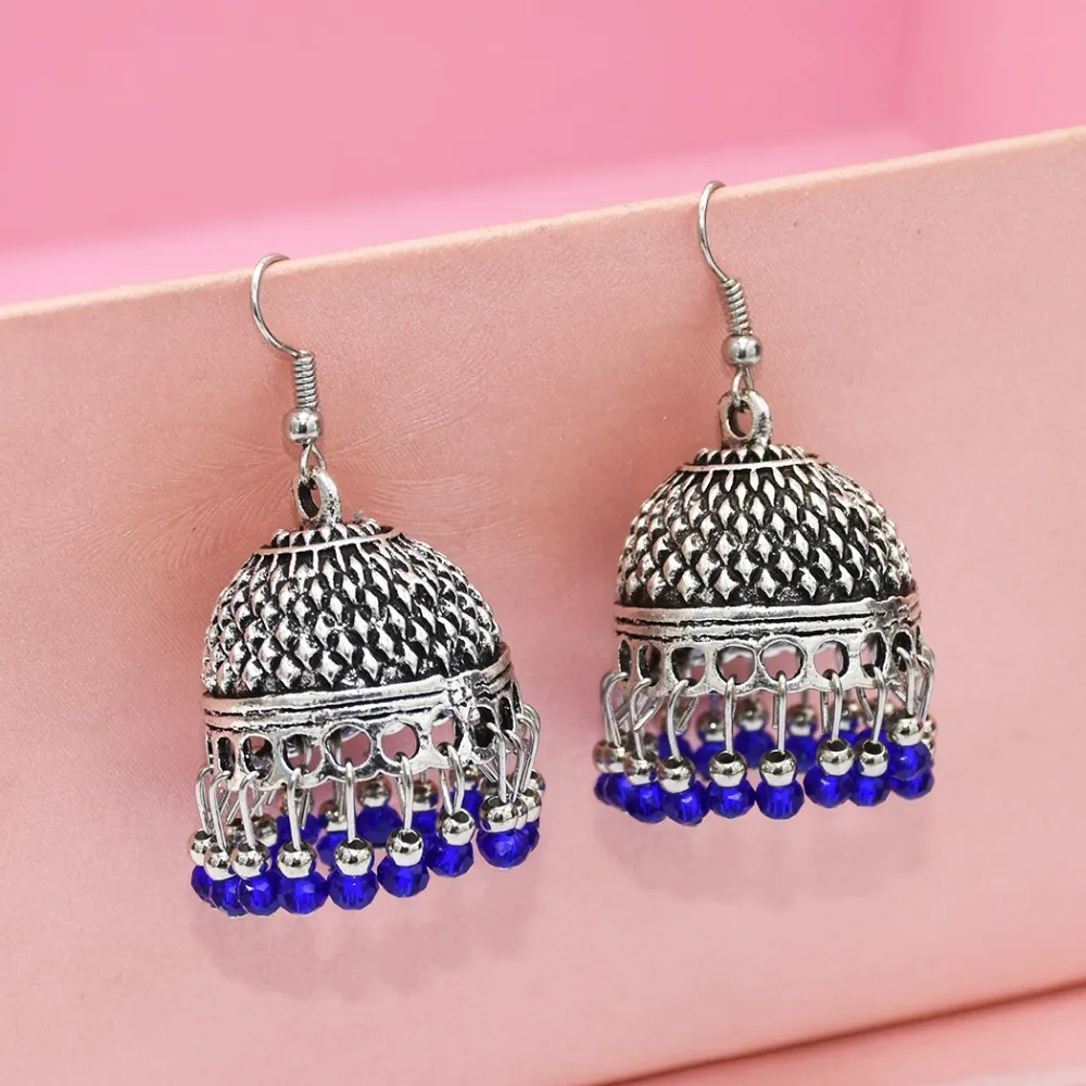 Свадебные серьги для невесты из тайского каучукового бисера индийские jhumka