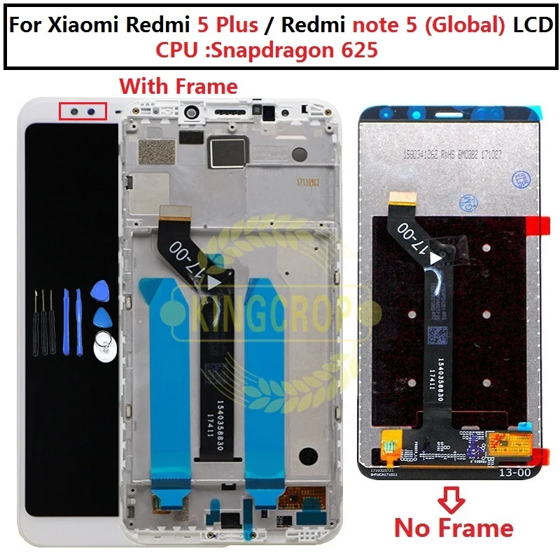 ЖК дисплей и сенсорный экран FHD 5 Plus для Xiaomi Redmi plus дигитайзер с рамкой в сборе