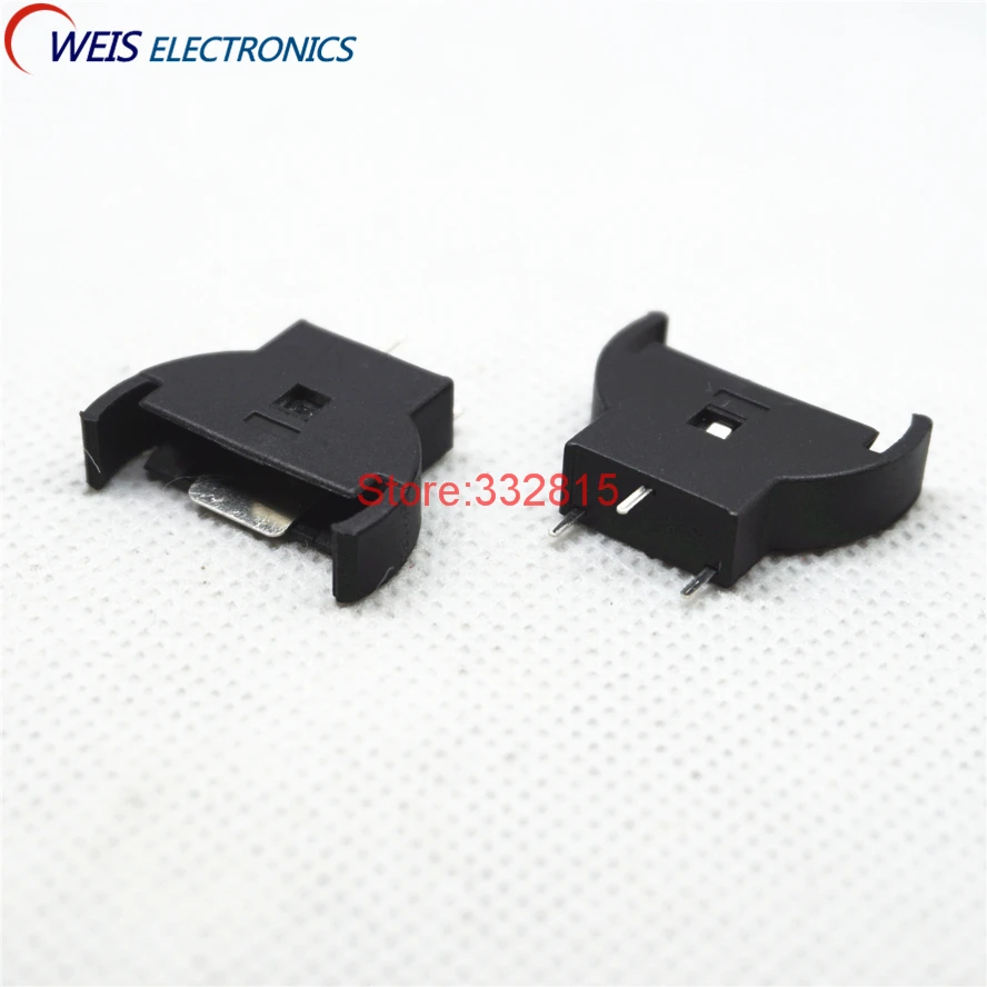 

1000PCS BS-5 CR2032 BUTTON BATEERY HOLDER DIP 3pin 2032 SOCKET Black