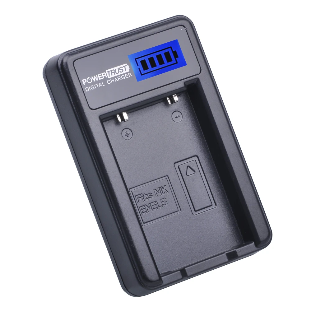 PowerTrust EN-EL5 ENEL5 EN EL5 LCD USB зарядное устройство для NIKON Coolpix P530 P520 P510 P100 P500 P6000 P5100 P5000 P80 P90
