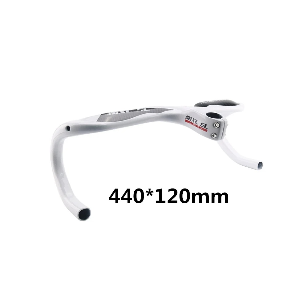 White 440x120 RXL SL углеродный материал руль черный 3 K матовый/глянцевый руль для шоссейного велосипеда Itegrated и Stem ультра-легкий углеродный велосипедный руль - Цвет: White 440x120