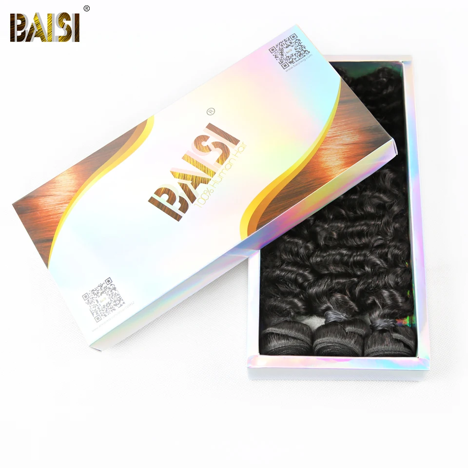 BAISI волосы 100% необработанные человеческие перуанские глубокие волнистые 10A