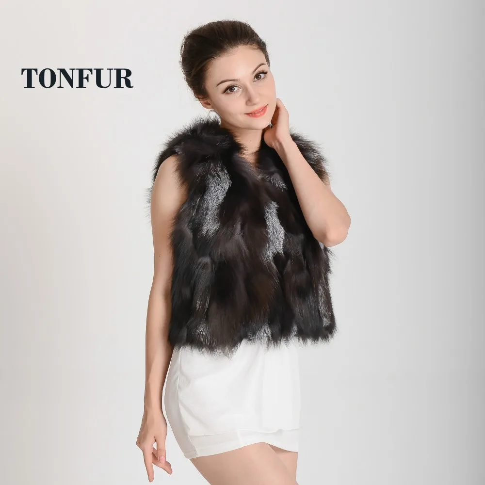 Женский жилет с натуральным лисьим мехом большой бесплатная доставка THP35 2019 |