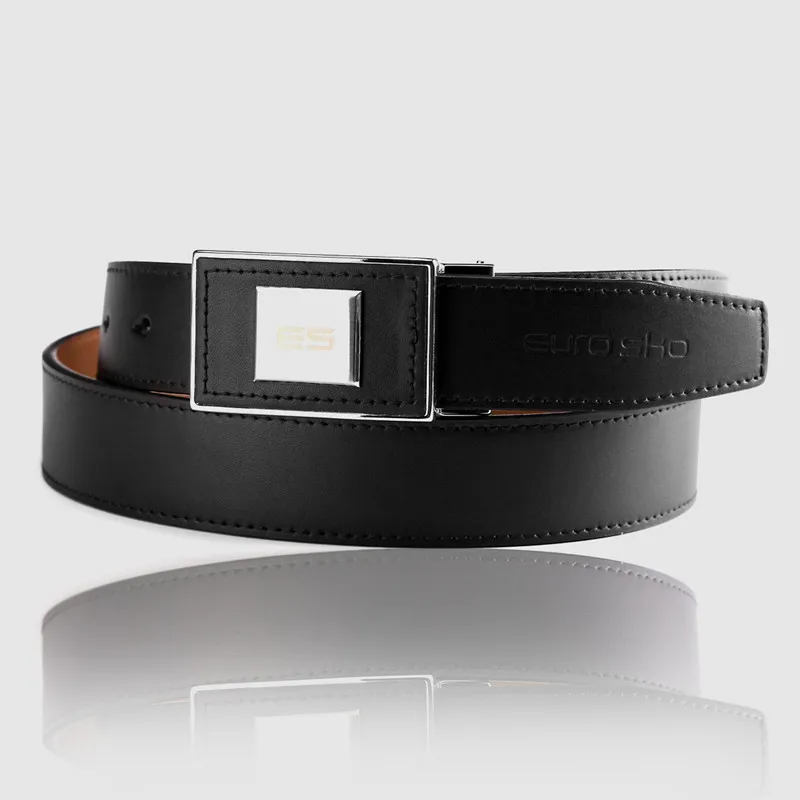 

Quality men style smooth buckle fashion genuine leather belt 3.5cm width real split leather casual waist belt for men ES5006