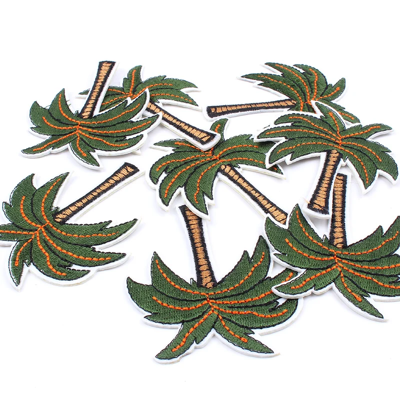 10 шт./лот наклейка на кокосовое дерево с вышивкой Пальму ручная работа пэчворк