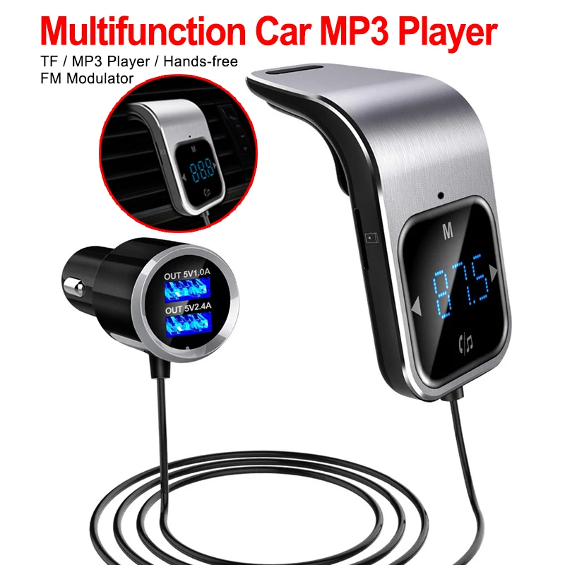 Bluetooth автомобильный беспроводной bluetooth-приемник Зарядка для автомобиля AUX MP3-плеер fm-передатчик mp3-плеер с громкой связью