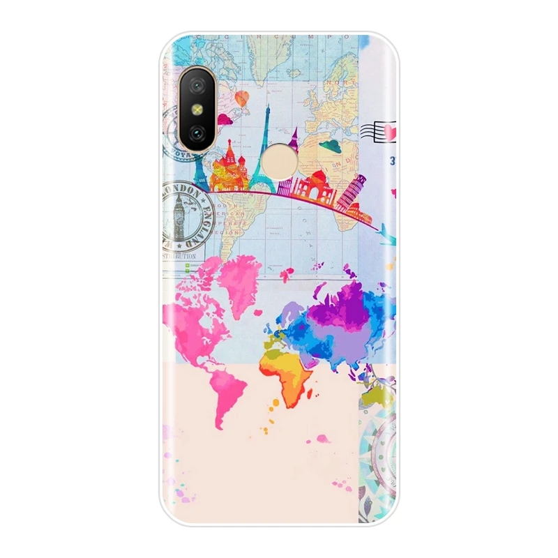 Мягкий силиконовый чехол для телефона Xiaomi Mi A1 A2 8 Lite SE Карта мира задняя крышка