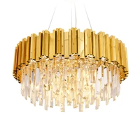 luxury crystal chandelier light gold crystal lighting fixtures cristal lustres luminaire for dining living room restaurant lamp