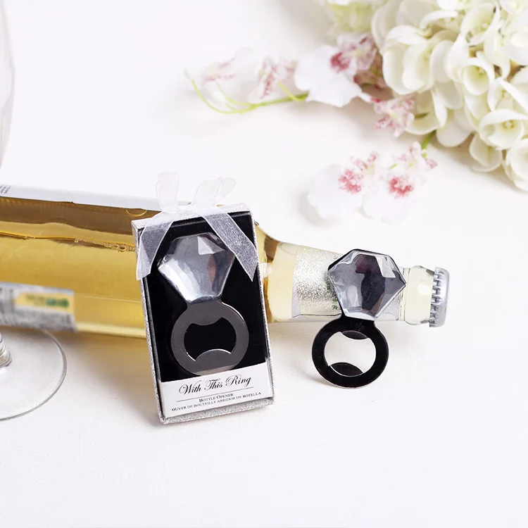 Алмазное кольцо открывалка для бутылок в подарочной коробке Свадебная вечеринка
