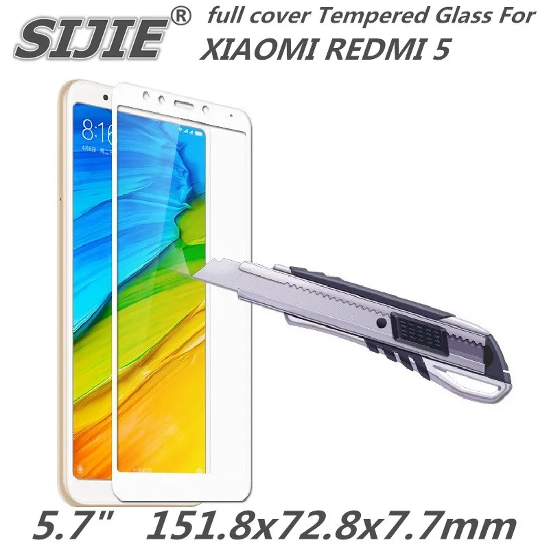 Закаленное стекло с полным покрытием для redmi 5 7 дюйма защитный экран redmi5 чехол