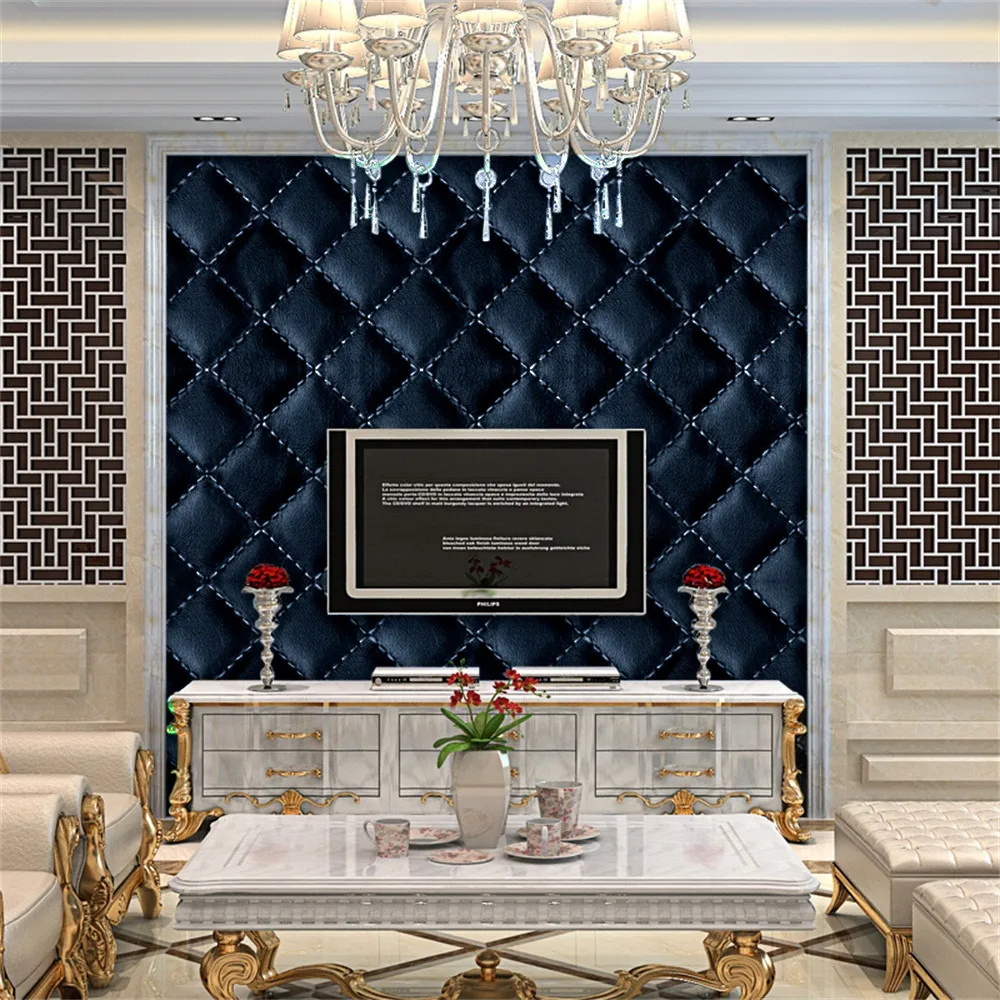 3D винтажная Европейская кожа стимуляция дивана текстура винтажные обои Наклейка