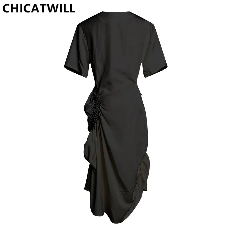 CHICATWILL/Новинка лета 2019 Короткие повседневные плиссированные обычные женские