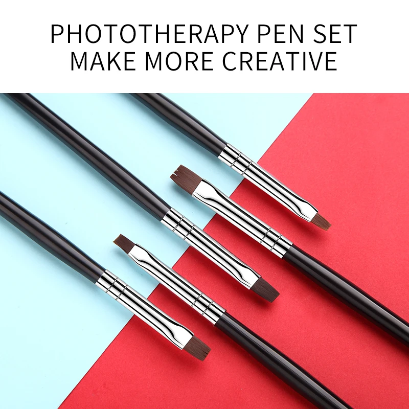 5Pc/Set Nail Art Flat Top Brush Gel Polish Tips UV Salon Pen DIY Painting Drawing Brushes | Красота и здоровье