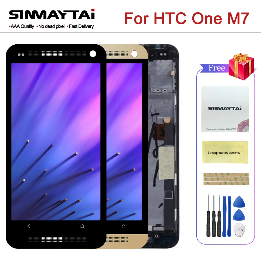 ЖК дисплей 4 7 дюйма M7 для HTC ONE 801e с одной SIM картой сенсорный экран дигитайзером и