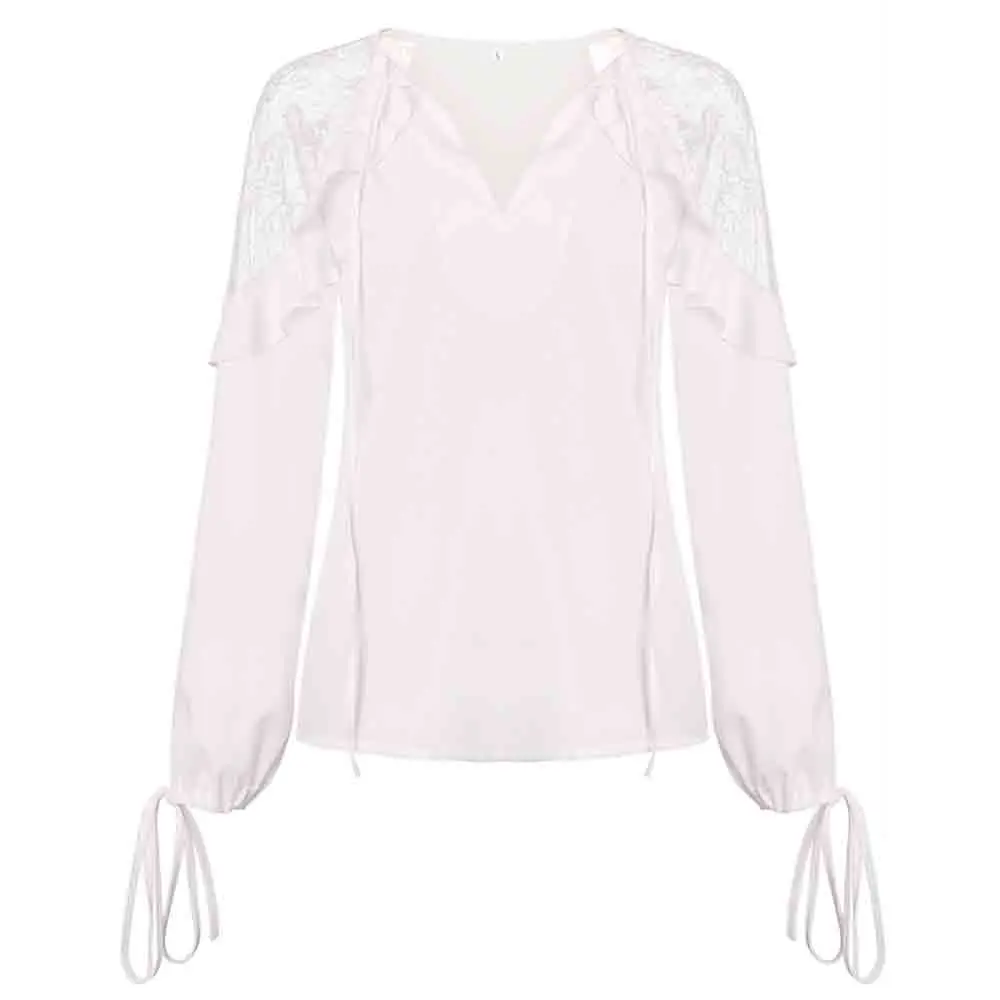 AIMENUNU кружевная блузка с открытыми плечами осенняя рубашка длинным рукавом и