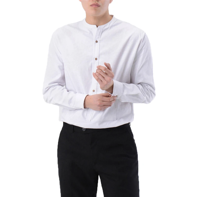 2019 новые мужские рубашки бизнес с длинным рукавом Turn-Down воротник хлопок мужская