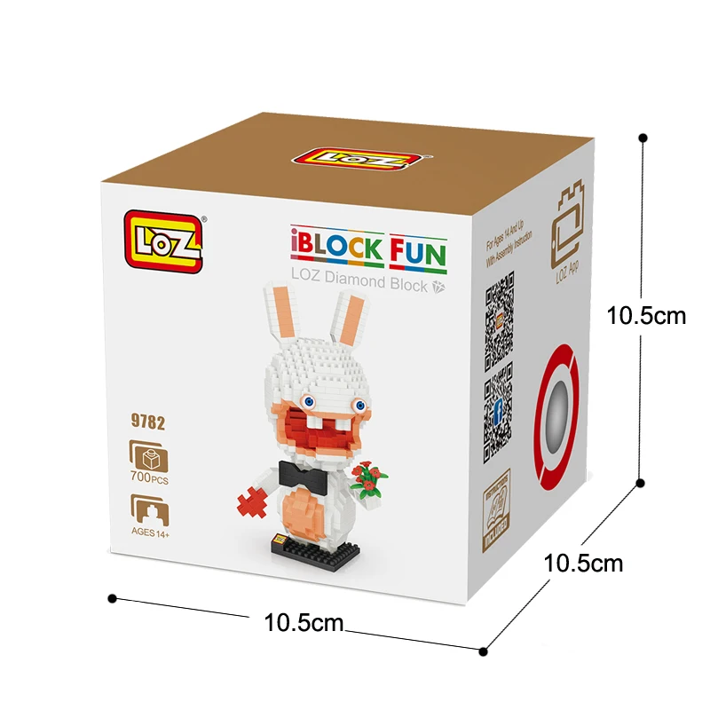 LOZ Rayman Raving Rabbids Crazy Rabbit Building Diamond Конструкторы 700 шт. рисунок игрушки для детей 14 лет