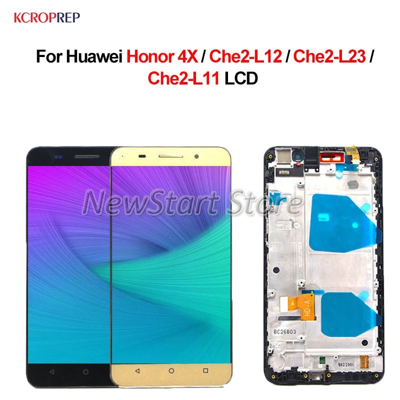 Для Huawei Honor 4X ЖК-дисплей кодирующий преобразователь сенсорного экрана в сборе 5