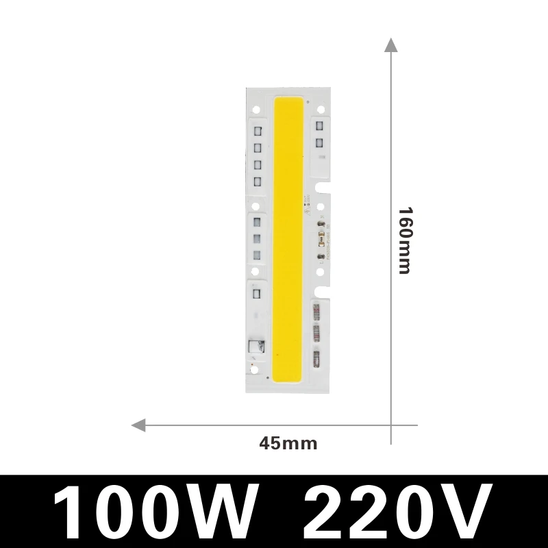long chip 100W COB светодиодный ламповый чип 220V Smart IC, без необходимости драйвера, Ампульный светодиодный светильник, прожектор, точечный светильник 10W 20W 30W 50W 70W 100W 120W Diy светильник ing - Испускаемый цвет: long chip 100W