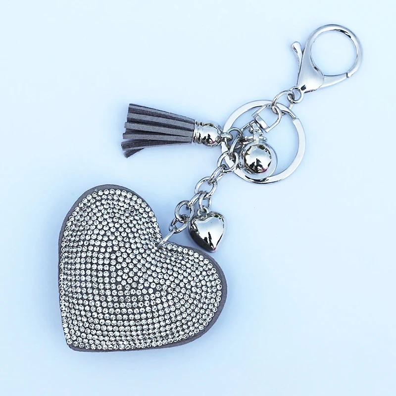 Брелок для ключей с кожаными кисточками в форме сердца брелок металлическими