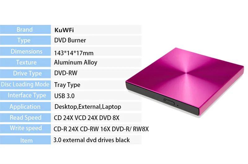 USB3.0 DVD горелки внешний DVD читателя CD-ROM плеер оптический привод для MAC OS/MacBook/Ноутбук Apple/WIN 10/8/7/XP/linux