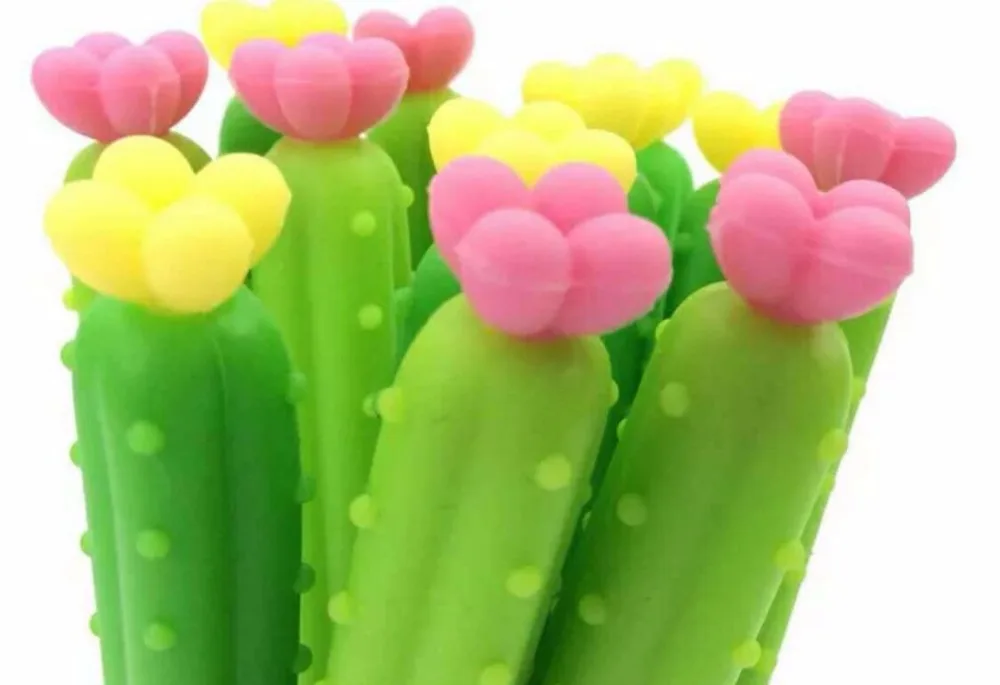 Новинка Корейская креативная ручка с зелеными кактусами и гелевыми чернилами