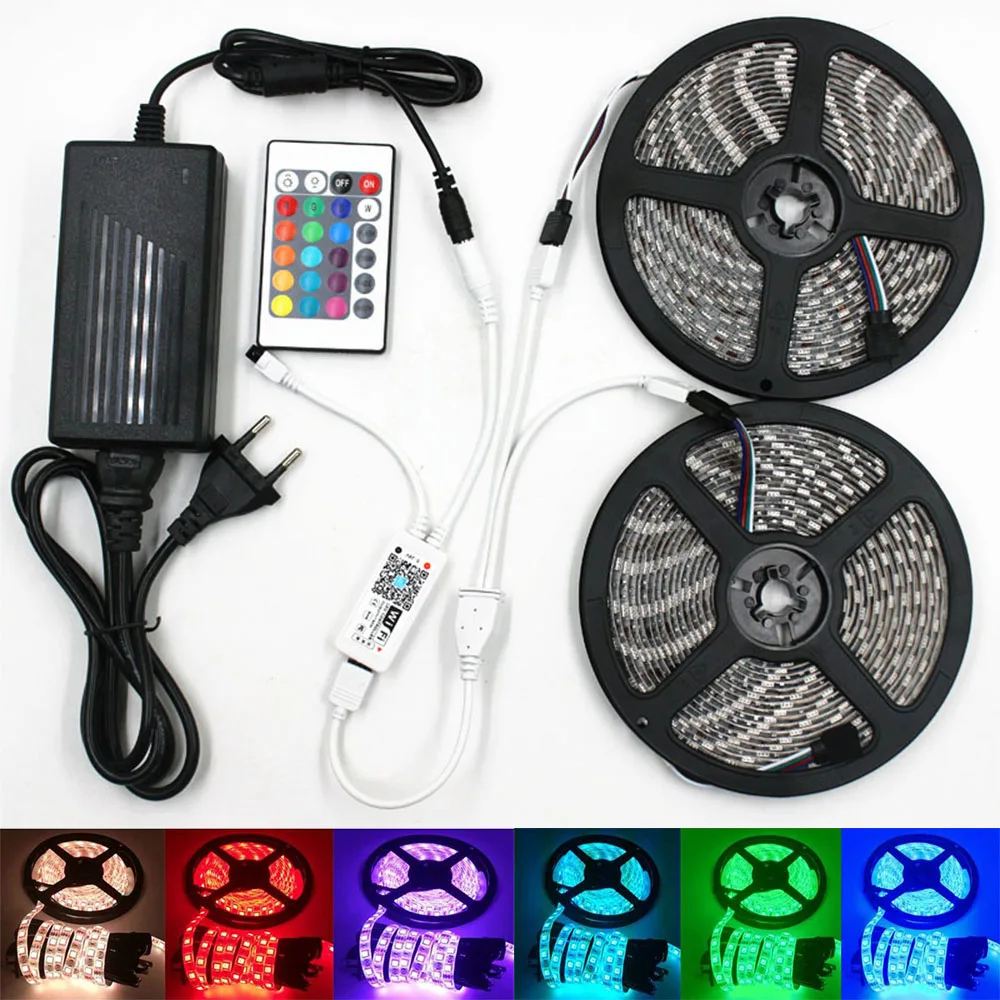 Светодиодная лента RGB/RGBW/RGBWW 10 м 5050 SMD 300 светодиодов 12 В постоянного тока с Wi-Fi