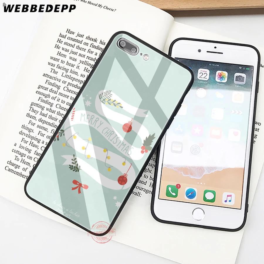 WEBBEDEPP с новым годом Счастливого Рождества чехол для телефона из закаленного
