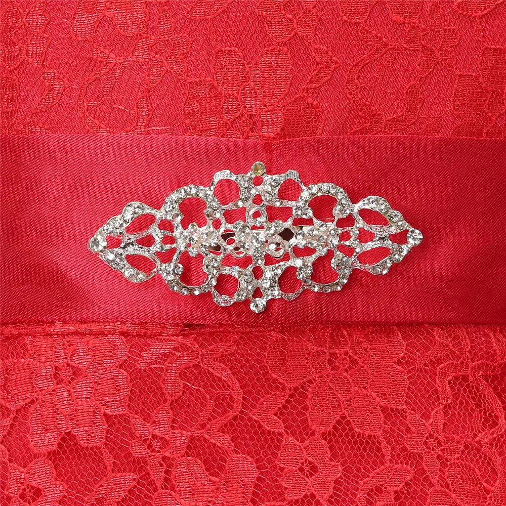 RQ-206 Girls Dress Children Wedding Brides Gears Summer Dresses for Celebrations Princess Lace Costume Clothes Christmas | Детская