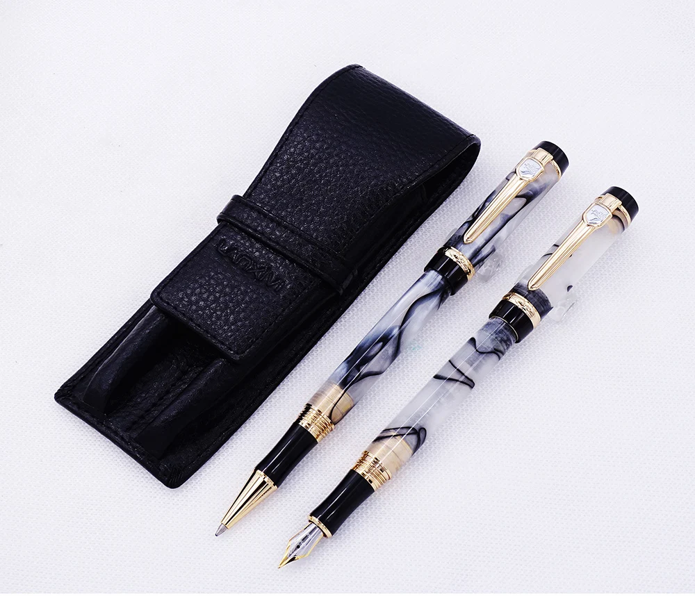 Jinhao Century Series белая авторучка с целлюлоидным пером и Ручка роллер черным пеналом