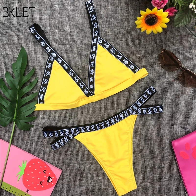 

2018 Sexy Woman Red Bikini Set Print Lace Up Bikini Women Swimwear Push Up Bathing Suit Low Waist Swimsuit Biquinis Femme