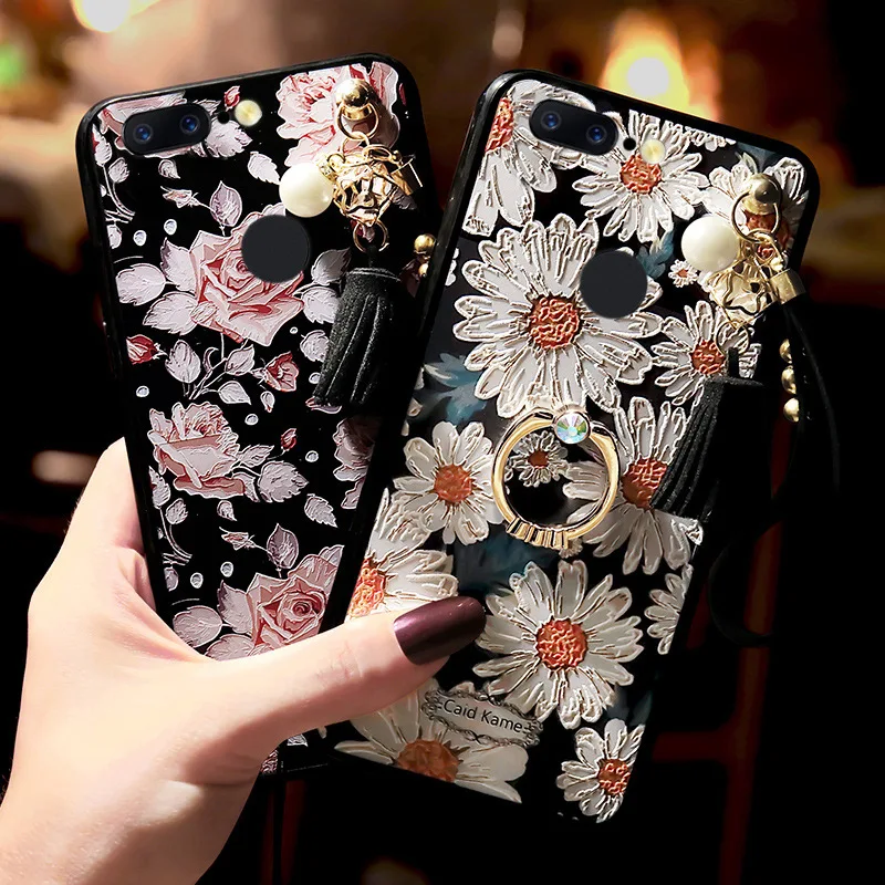 Роскошный чехол для телефона 3D рельефный One Plus 5 5T 6T 1 + tузорчатый плотный с