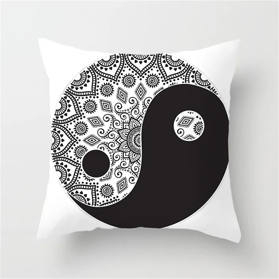 Чехол для подушки Fuwatacchi В Китайском Стиле Инь и Ян чехол в виде Луны пикселя