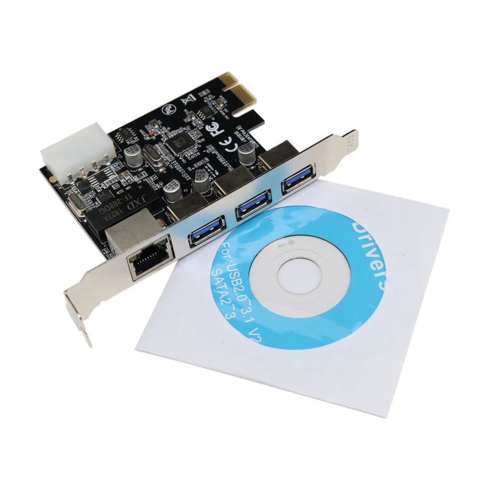 Комбинированная карта PCI Express E x1 на 3 порта USB 0 концентратор 10/100/1000 Мбит/с