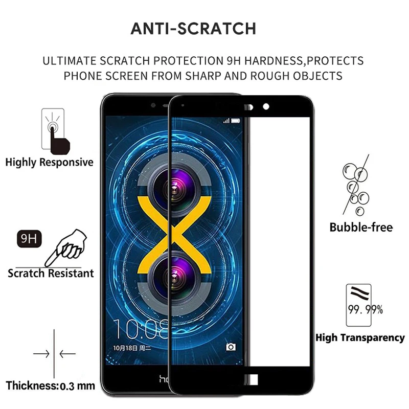 2 шт полное покрытие экрана протектор Закаленное стекло для Huawei Honor 6X 5 50 &quot9 H