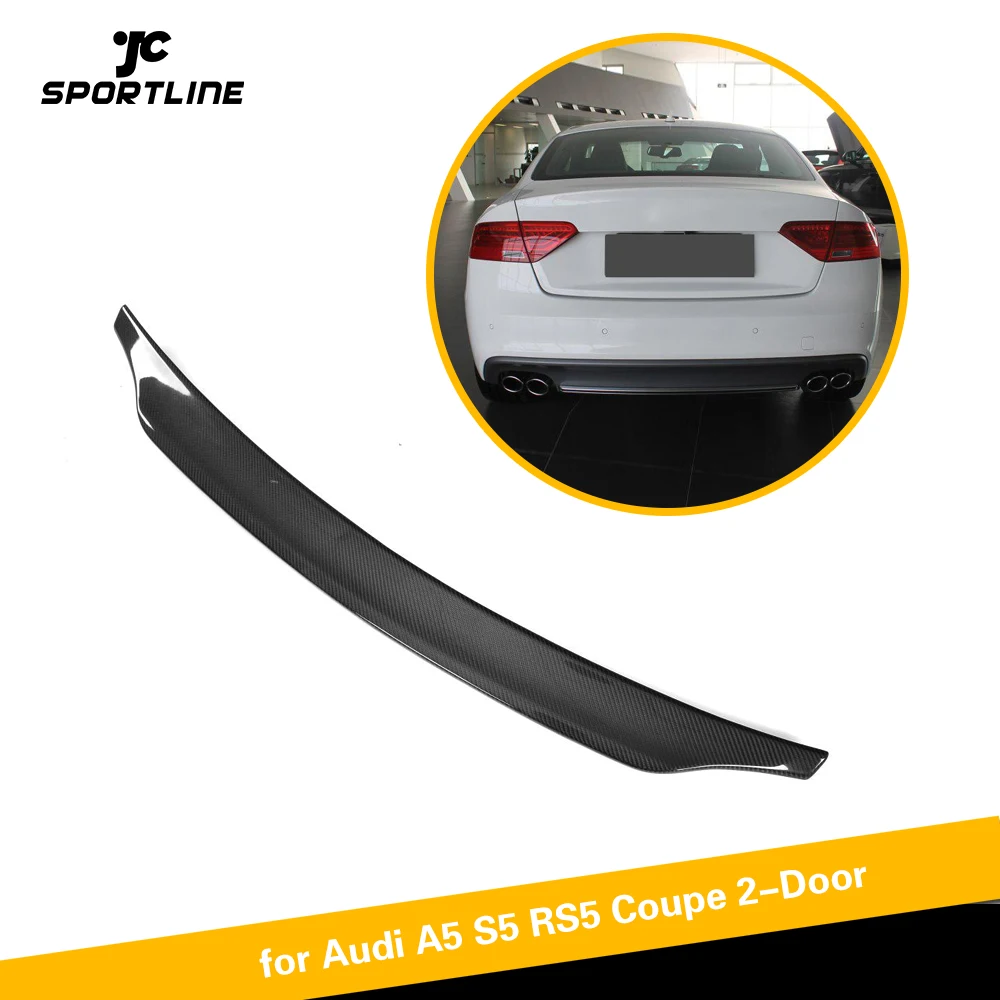 Для Audi A5 S5 Sline RS5 2008 - 2016 Coupe задний спойлер багажника из углеродного волокна Boot губ