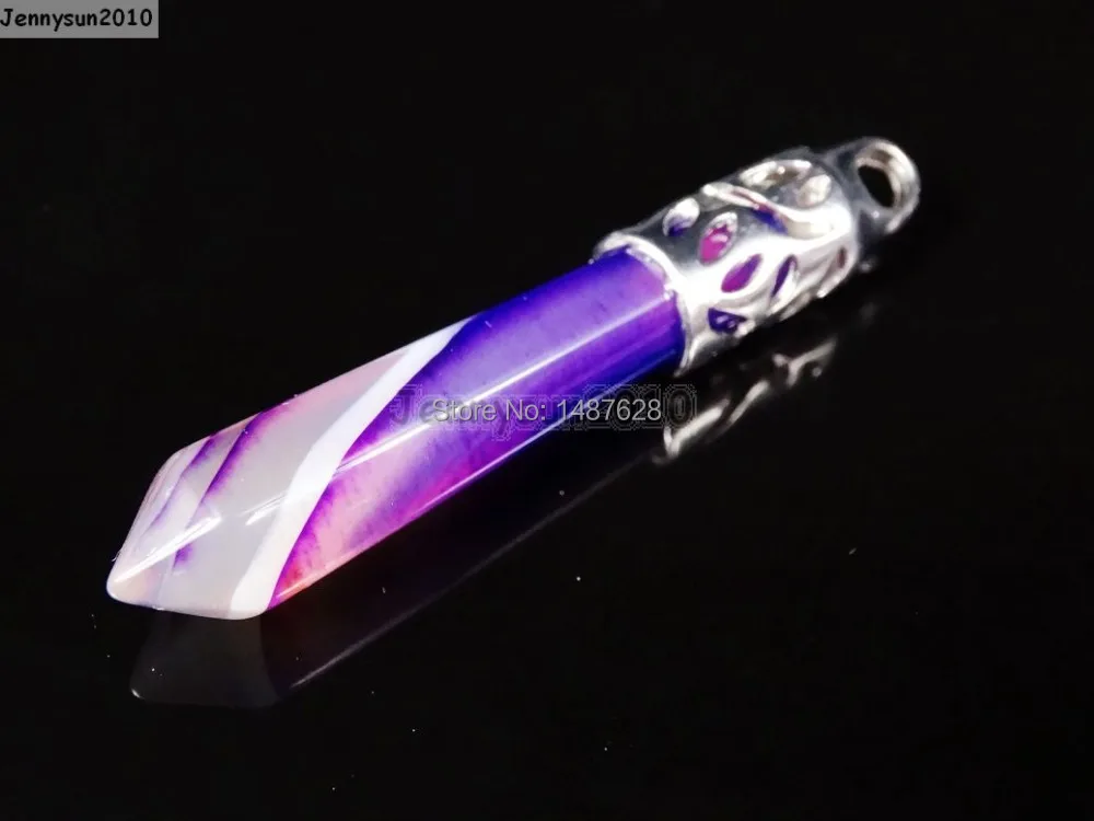 Натуральная фиолетовая полоска АГ ат драгоценные камни длинная шестиугольная