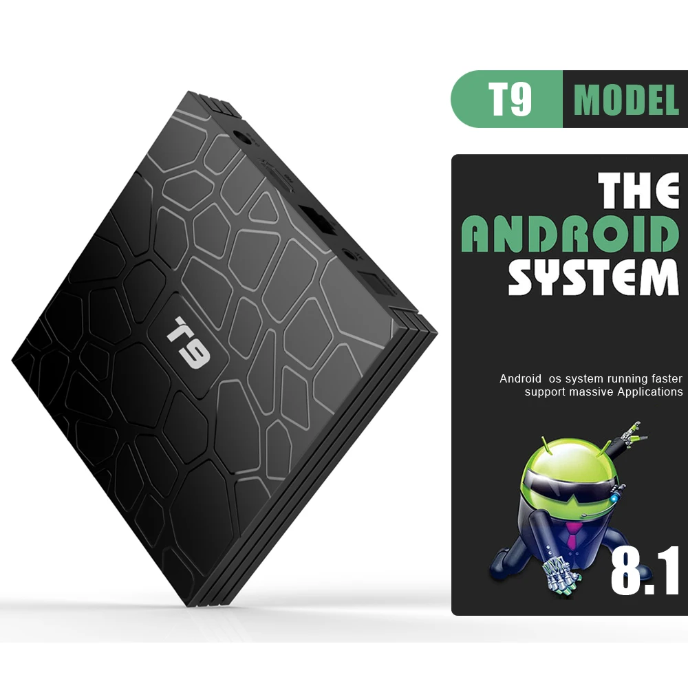 Smart Android TV BOX T9 RK3328 Quad-Core 4K HD Wifi BT4.0 USB3.0 WiFi 2.4G/5G 4GB RAM 32GB ROM media player Youtube PK H96 max |