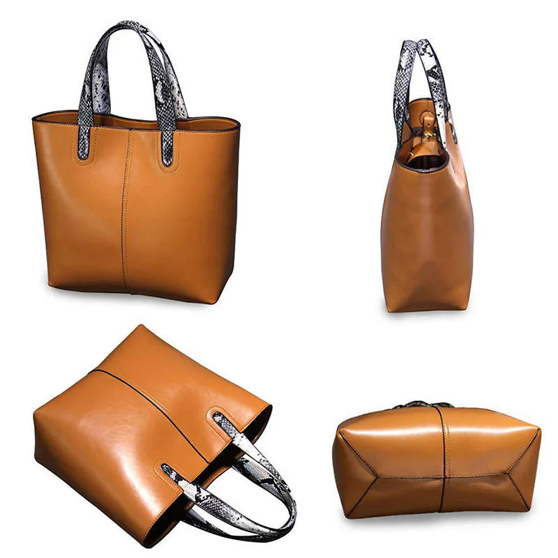 100% Genuine Leather Luxury Handbags Women Bags Designer Shoulder Serpentine Handle New Fashion For Youth Sac Female | Багаж и сумки
