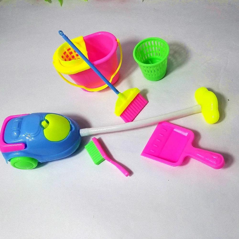 6 Items/Set Dolls Cleaning Kit Doll Accessories For Barbie Household Tools Play House Toys Best Kid's Gift | Игрушки и хобби