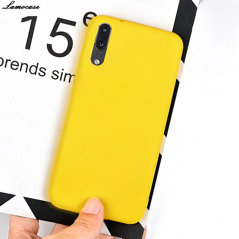 Candy Color Yellow Case For Huawei P20 Pro P10 P9 Plus P8 Lite 2017 Simple Matte Silicone Cover Mate 9 10 |