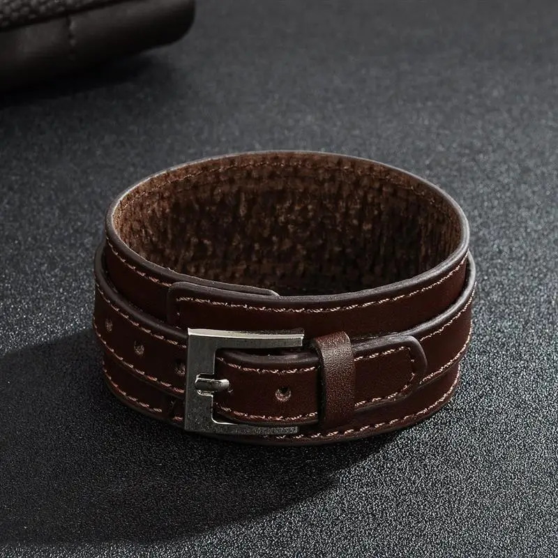Мужские ювелирные изделия YAKAMOZ винтажный браслет из натуральной кожи Pulsera панк с