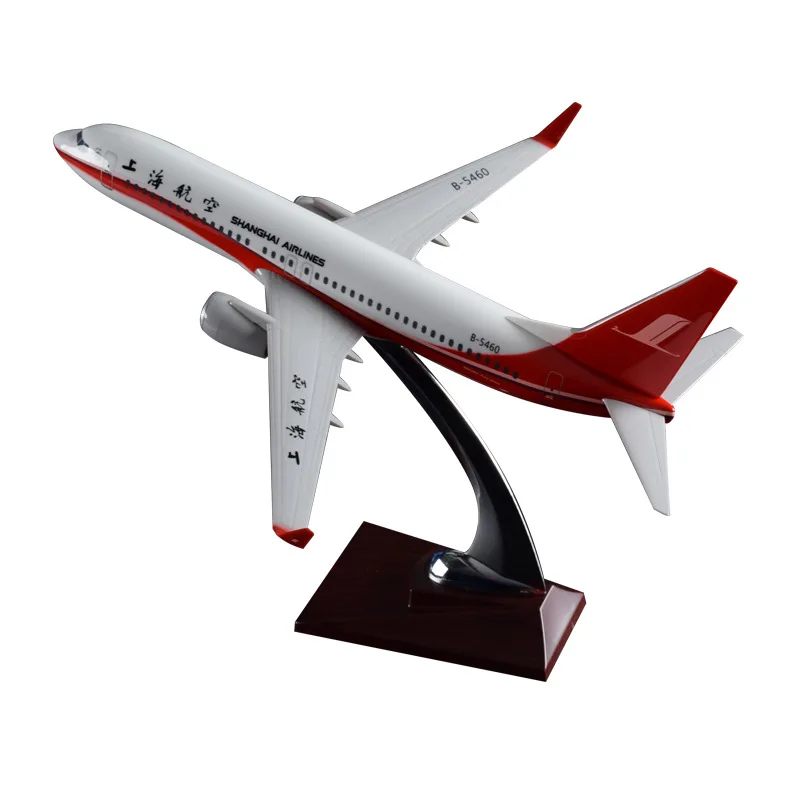 Модель самолета из смолы размером 32 см модель Боинг 737 авиакомпании Шанхай