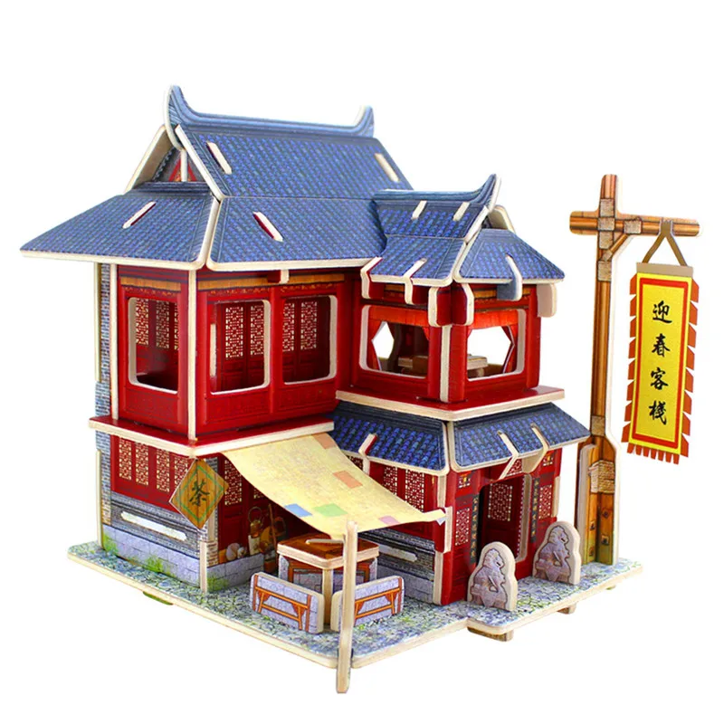 Robud 3D винтажная китайская игра-головоломка для общежития деревянная модель