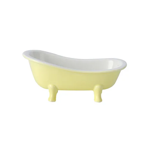 yellow Творческий ванной миска для десерта снэк-миска для завтрака весело керамические милый маленький чаша для выпечки Посуда Кухня бижутерия для декорирования коробка - Цвет: yellow
